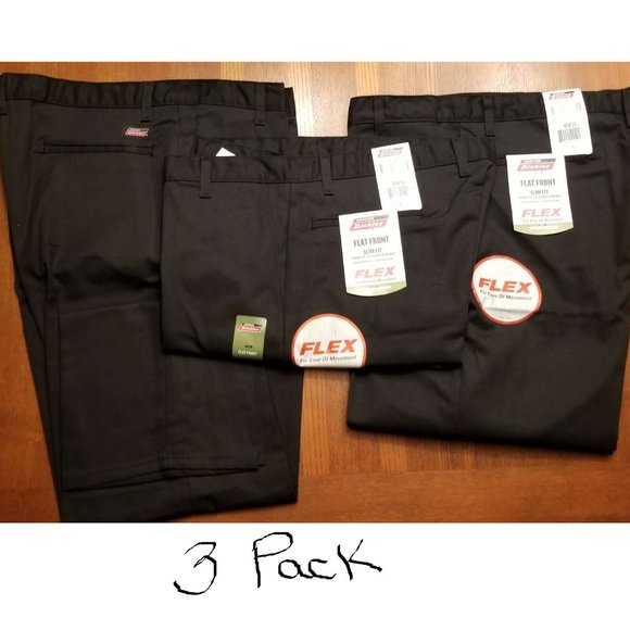 NWT 3-Pack Dickies Flat Front Flex Pant Slim 40x30 - Picture 1 of 4